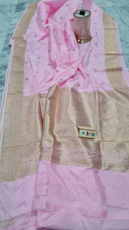 Pure Banarasi Handloom Khaddi Katan Silk Saree