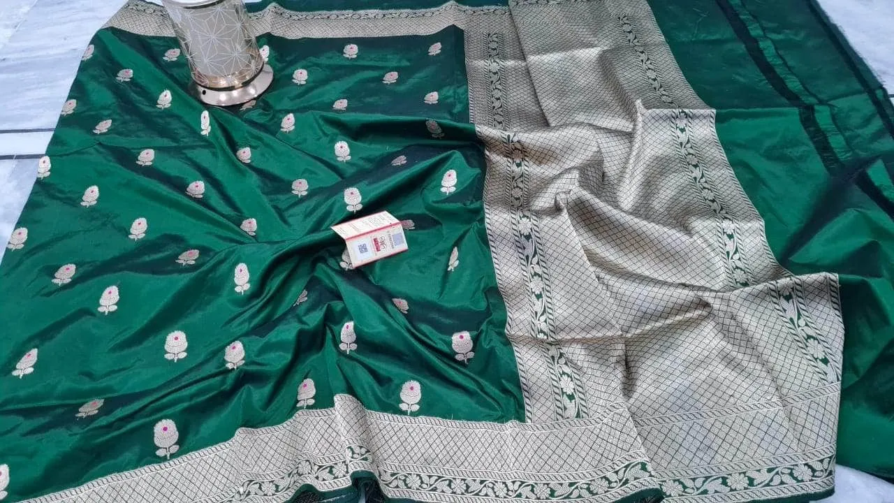 Pure Banarasi Handloom Khaddi Katan Silk Saree