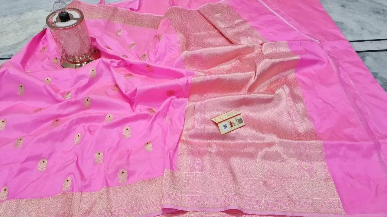 Pure Banarasi Handloom Khaddi Katan Silk Saree
