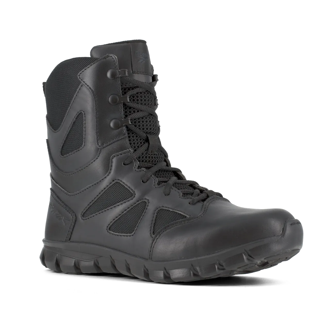 Reebok Tactical Men's 8 Inch Sublite Cushion Tactical Boots with Side Zipper Black RB8805