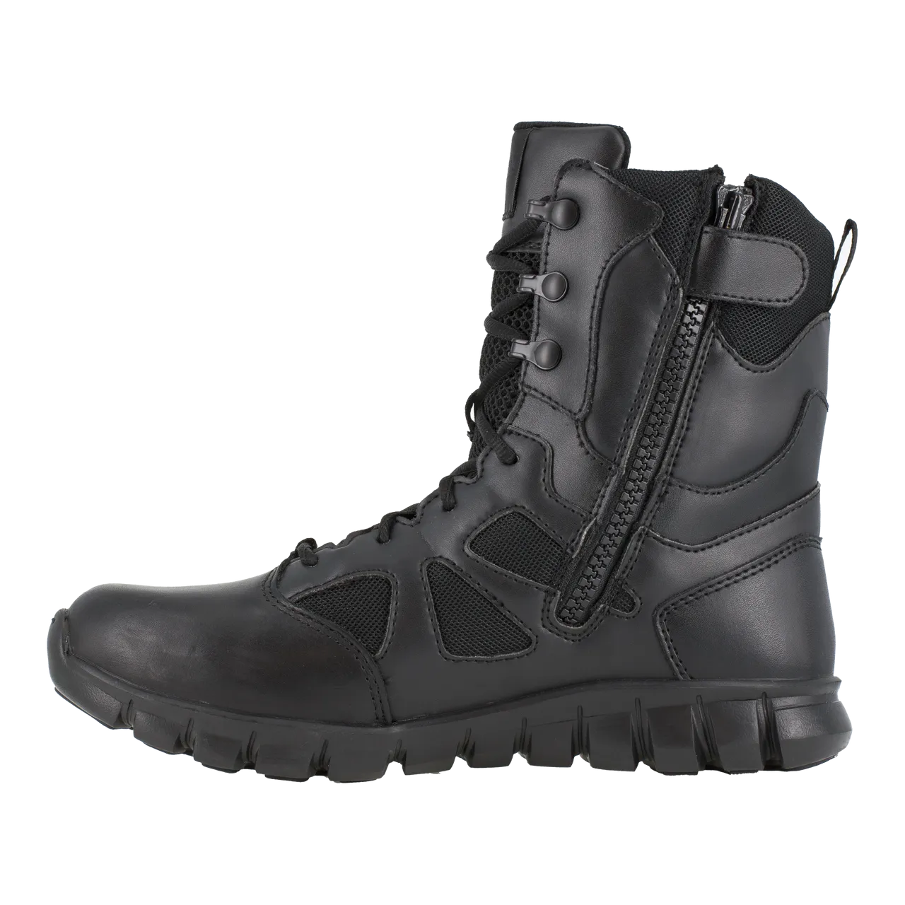 Reebok Tactical Men's 8 Inch Sublite Cushion Tactical Boots with Side Zipper Black RB8805