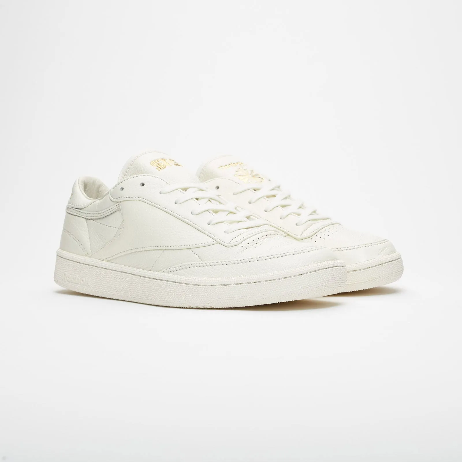 REEBOK x SNS Men's Chalk/Tan Club C 85 Premium Leather Sneakers #BS7317 NEW