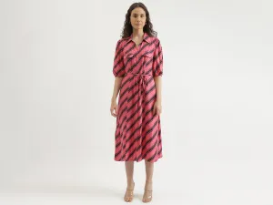 Regular Fit Spread Collar Striped Dress