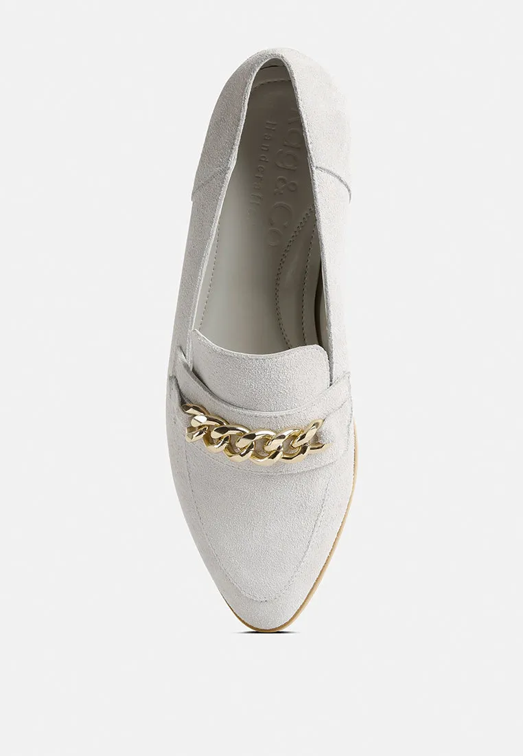 Ricka Chain Embellished Loafers By Ruw