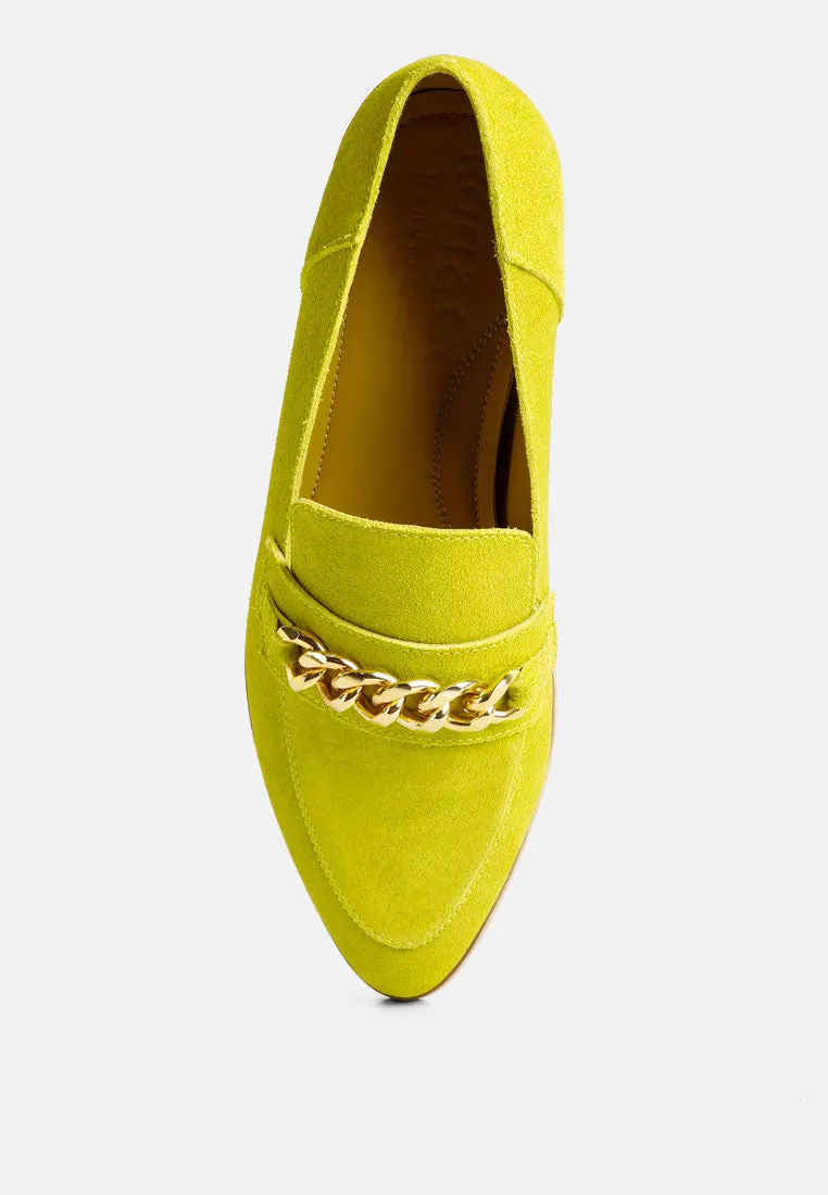 Ricka Chain Embellished Loafers By Ruw