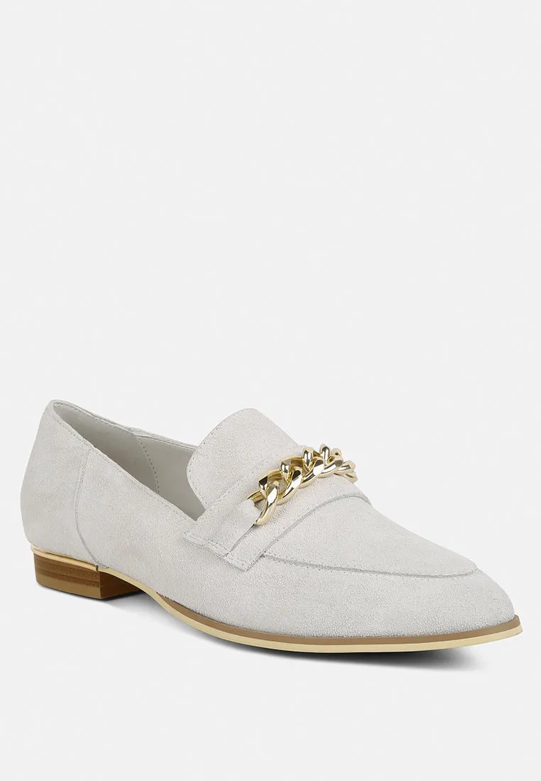 Ricka Chain Embellished Loafers By Ruw