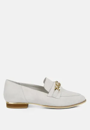 Ricka Chain Embellished Loafers By Ruw