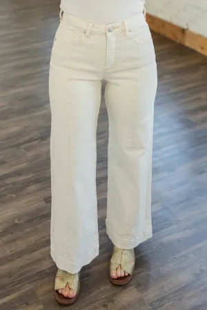 [RISEN] FRANKIE TUMMY CONTROL HR CROP WIDE LEG JEANS
