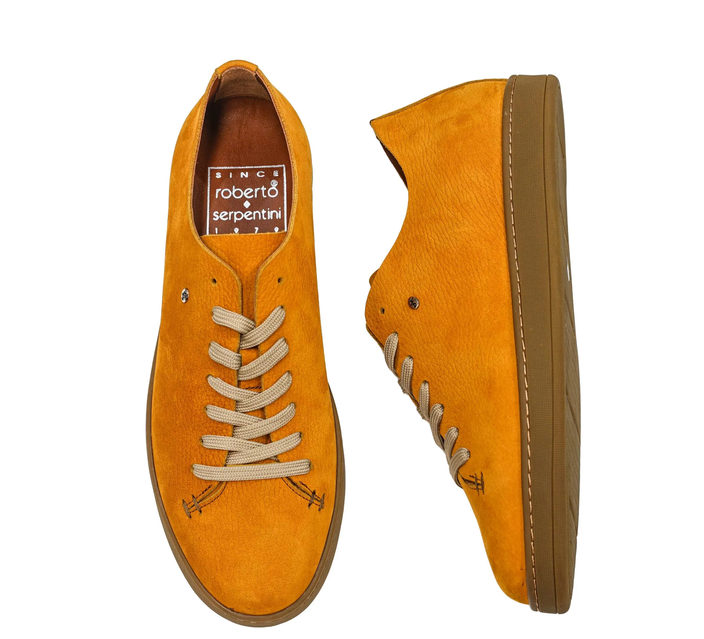 Roberto Serpentini Men's Orange Suede Lace Up 57000