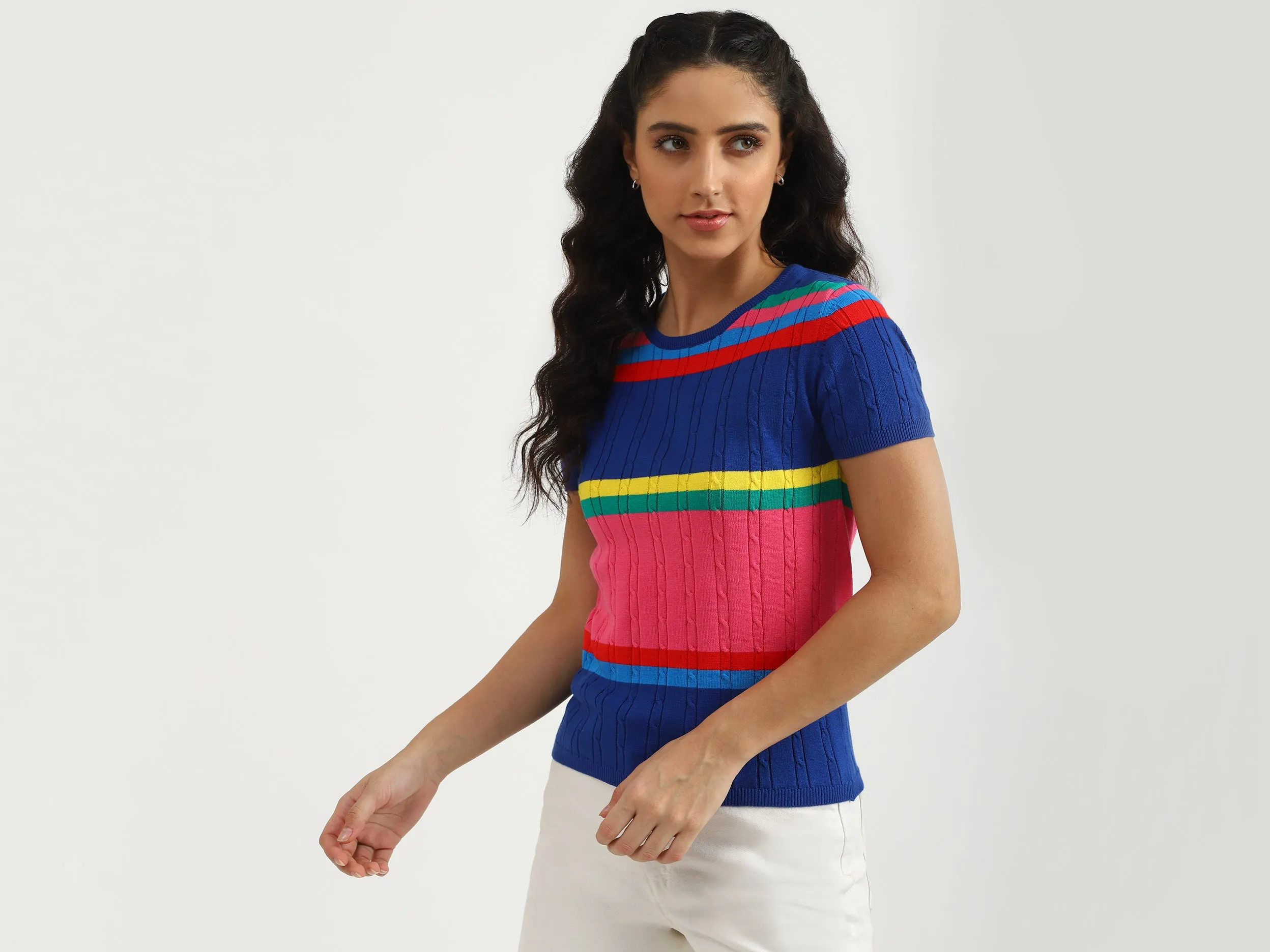 Round Neck Stripe Top