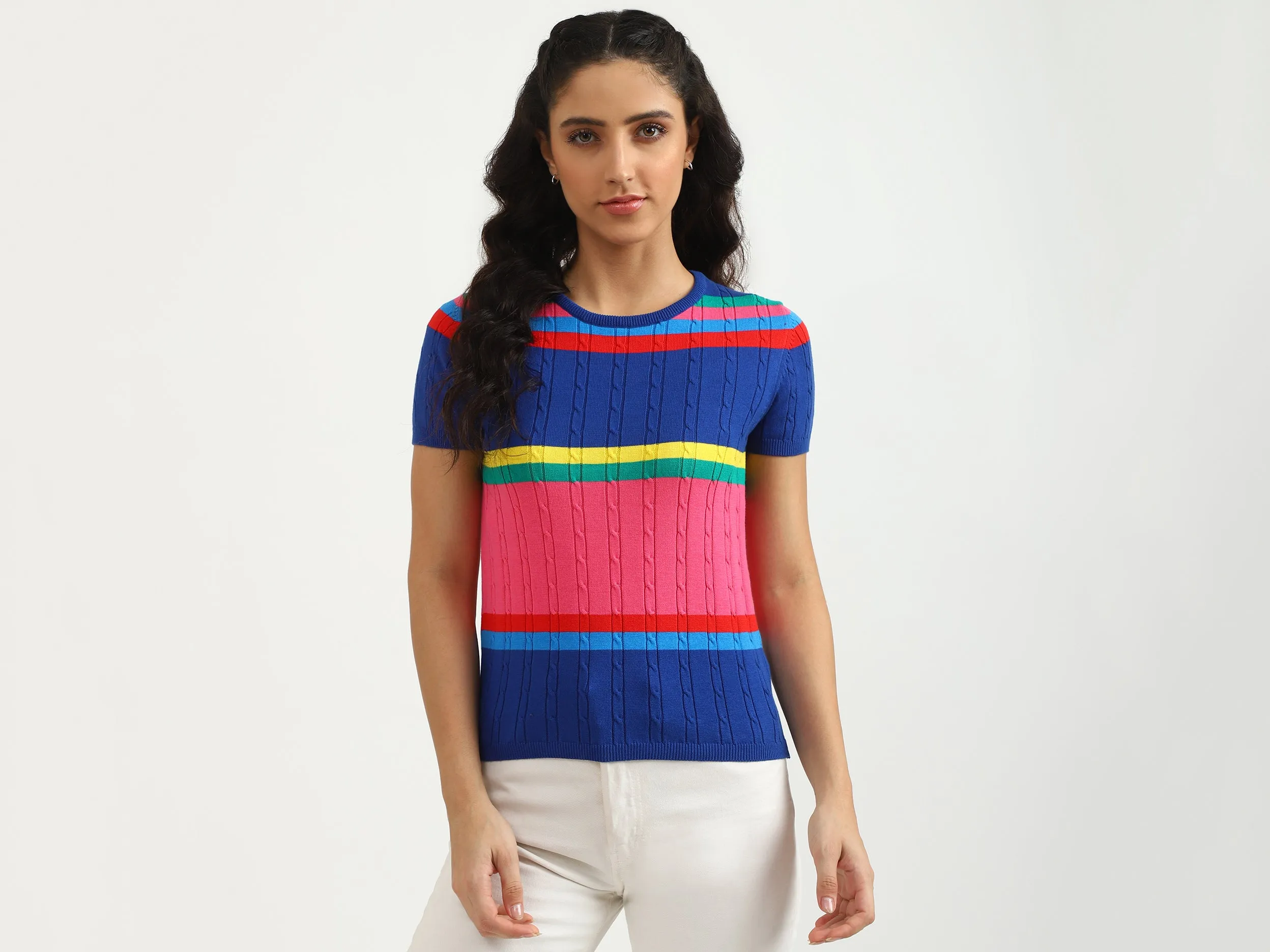 Round Neck Stripe Top