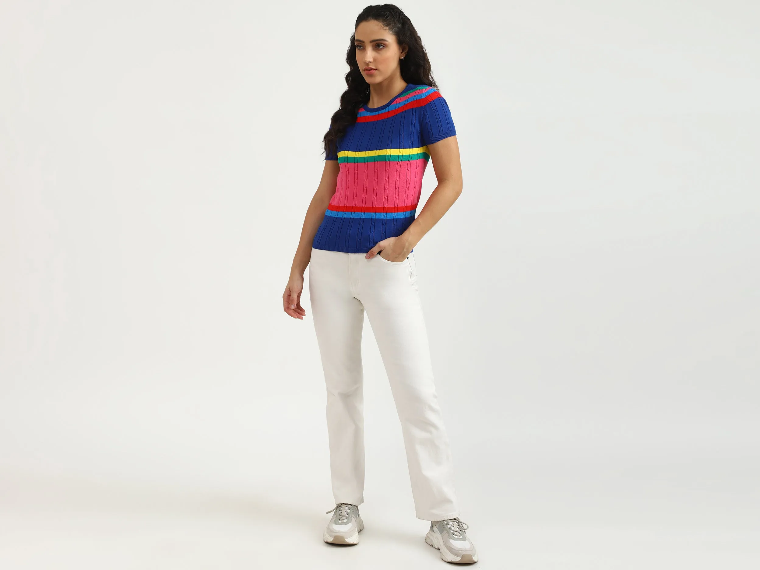 Round Neck Stripe Top