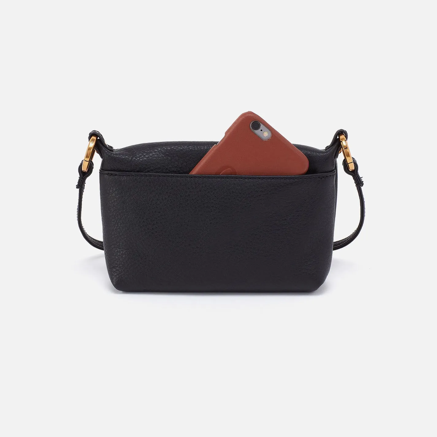 Run About Crossbody In Pebbled Leather - Black