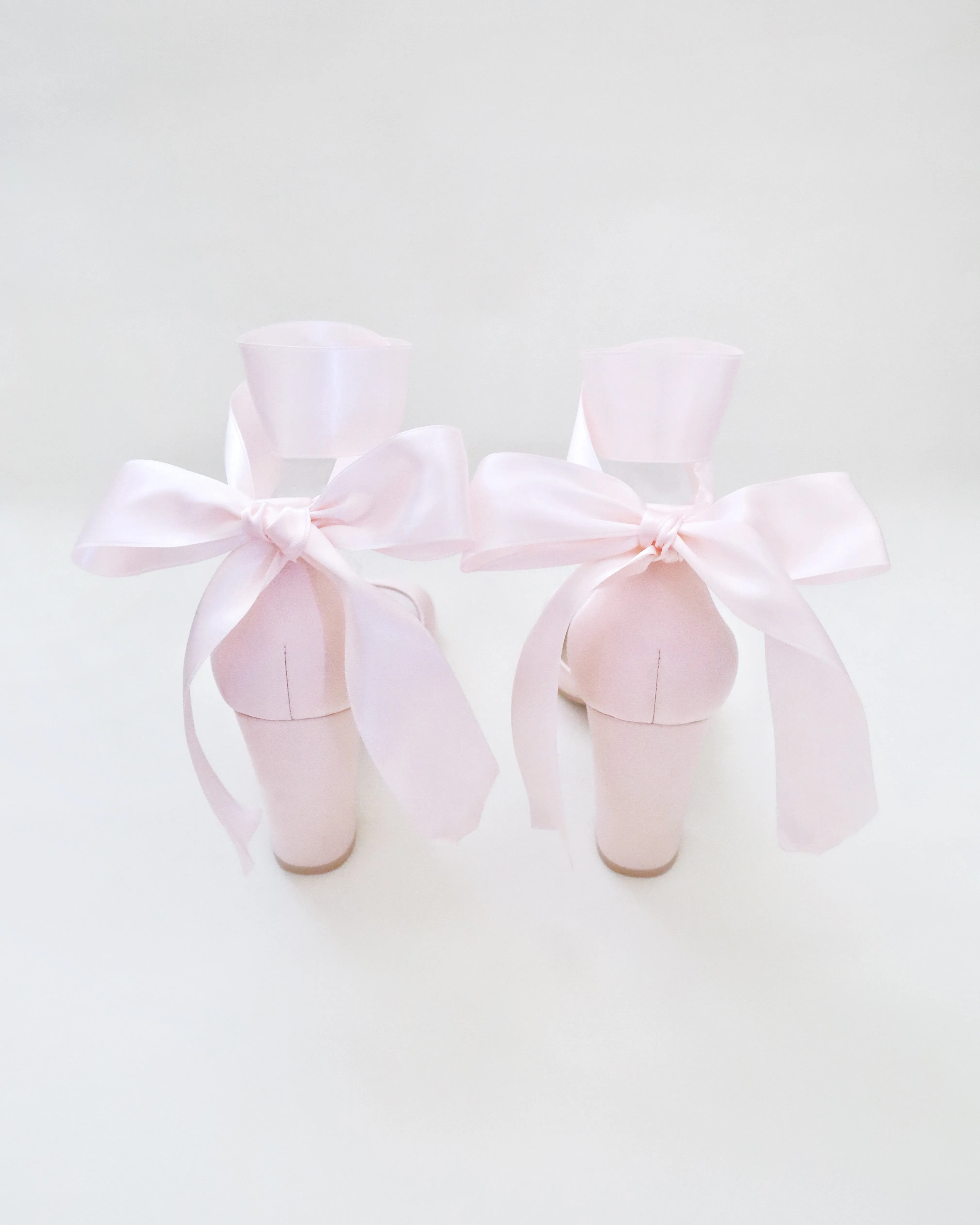 Satin Block Heel Evening Sandals with Wrapped Tie