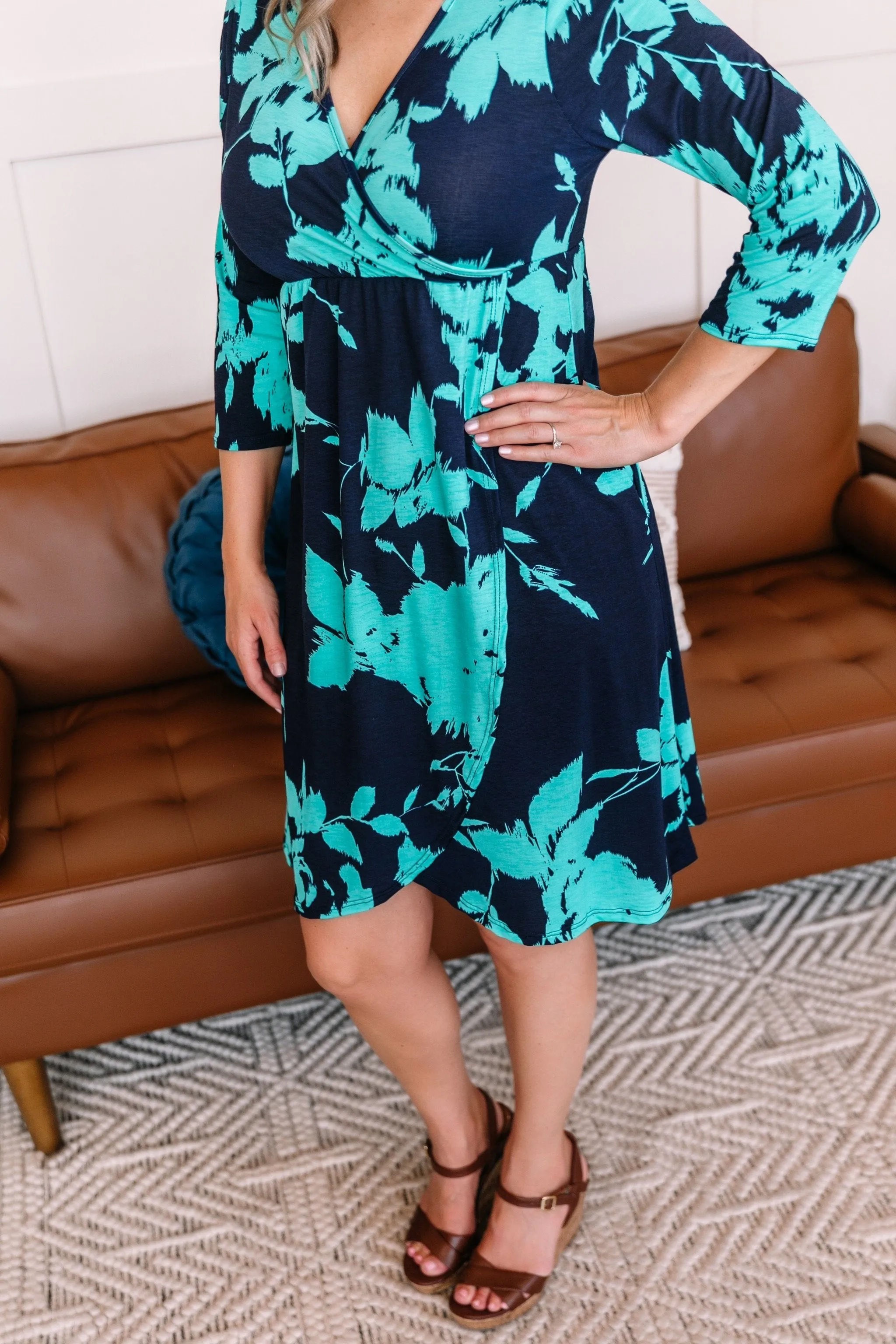 See What Happens Dress In Teal And Navy