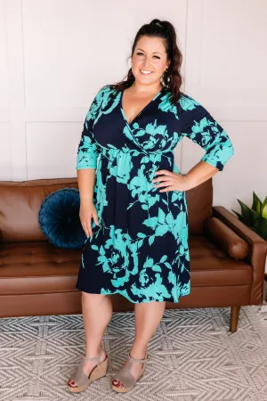 See What Happens Dress In Teal And Navy