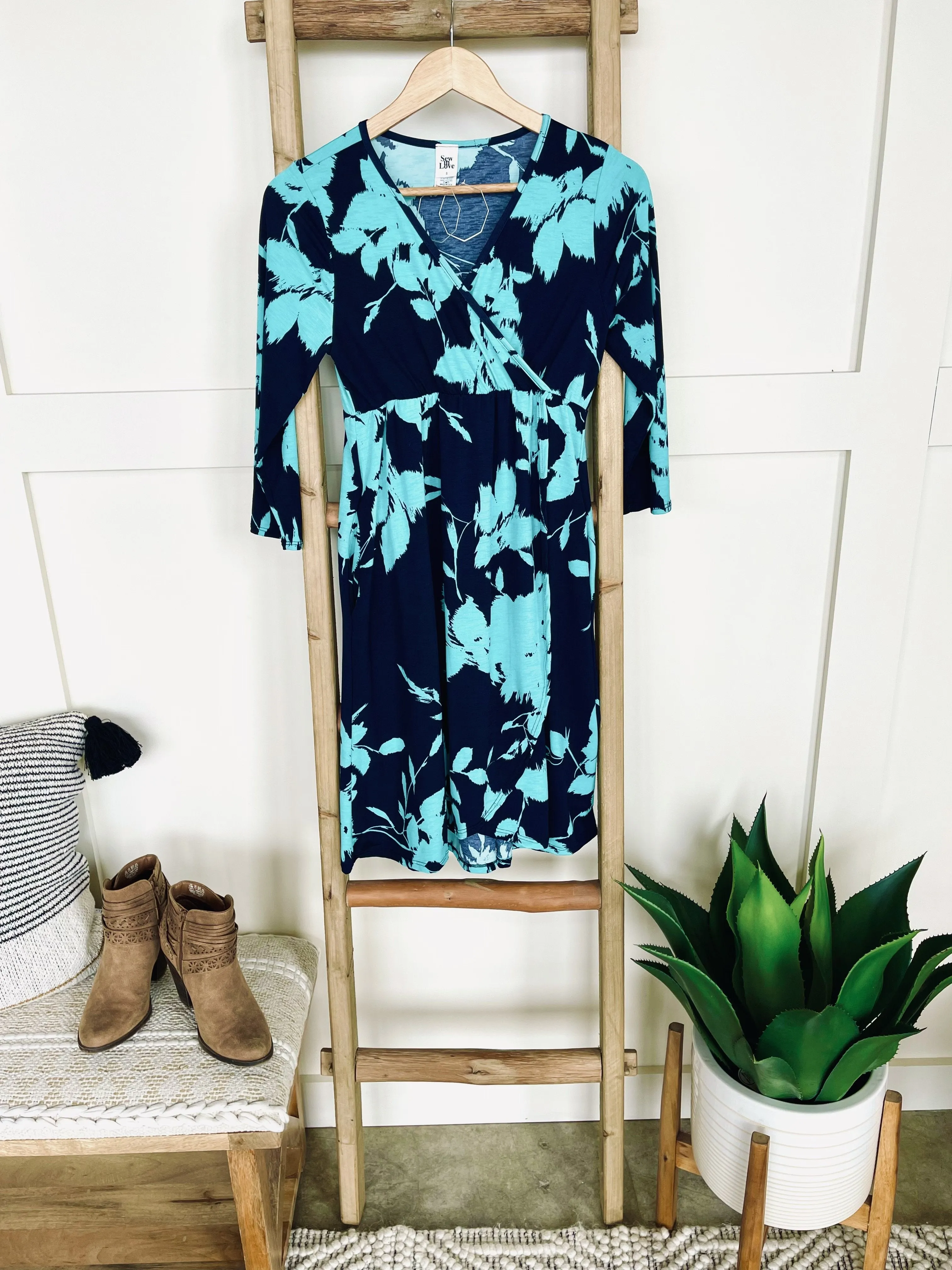 See What Happens Dress In Teal And Navy