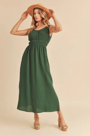 Side Slit Round Neck Sleeveless Tank Dress