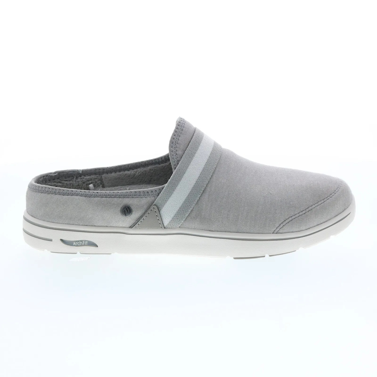 Skechers Arch Fit Lounge Comfy 175135 Womens Gray Canvas Slippers Clogs Shoes