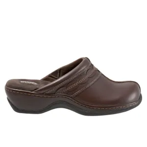 Softwalk Abby S1109-200 Womens Brown Extra Wide Leather Clogs Sandals Shoes