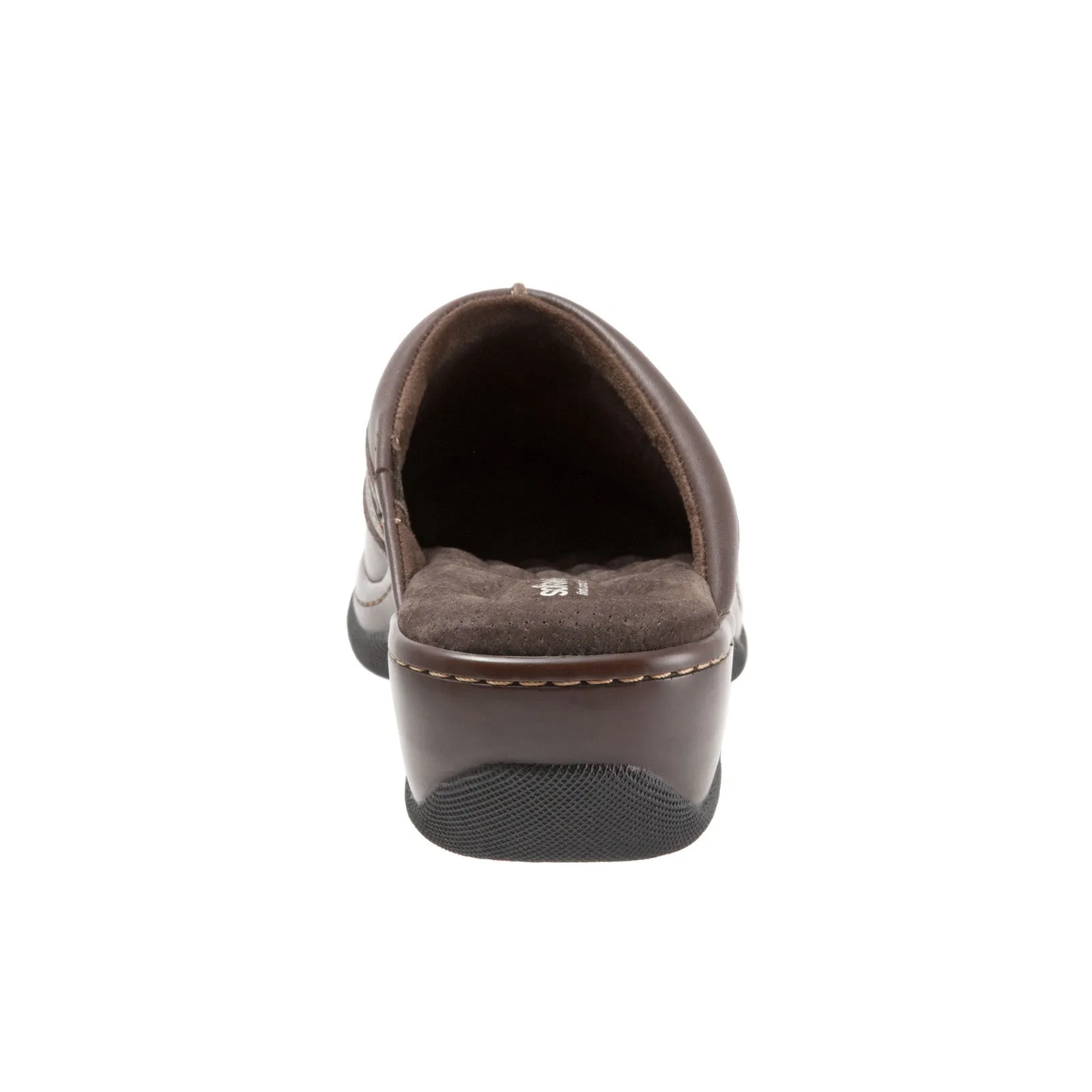 Softwalk Abby S1109-200 Womens Brown Extra Wide Leather Clogs Sandals Shoes