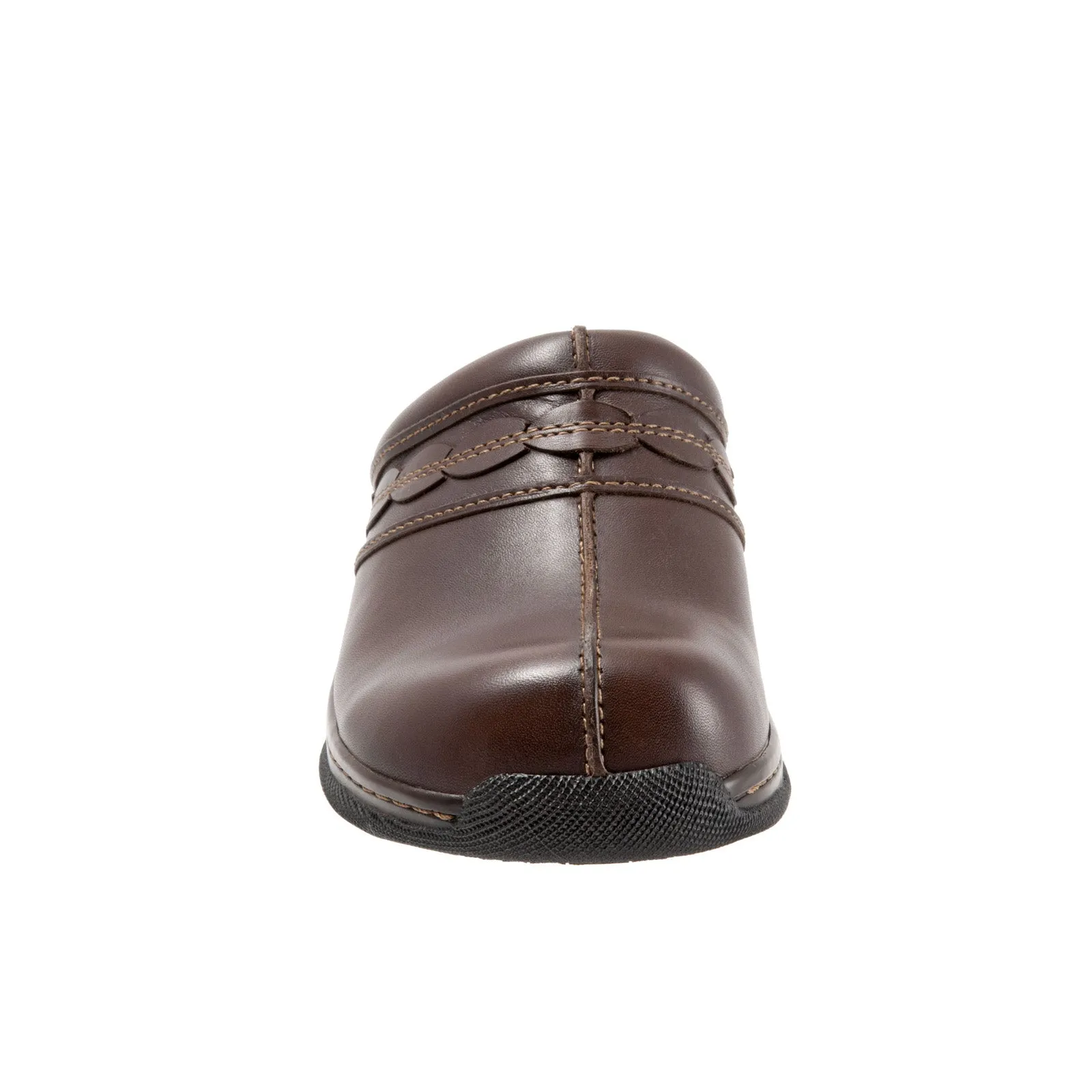 Softwalk Abby S1109-200 Womens Brown Extra Wide Leather Clogs Sandals Shoes
