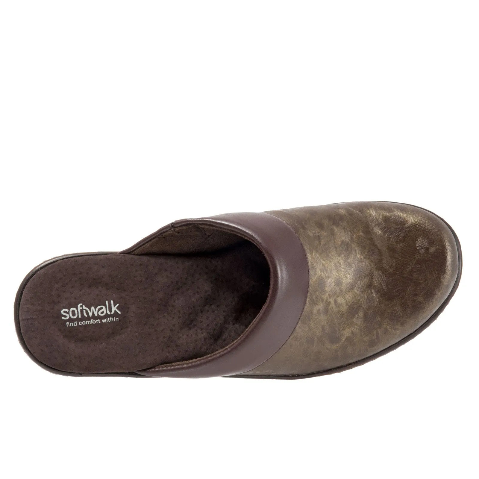 Softwalk Murietta S6015-229 Womens Brown Narrow Leather Clogs Sandals Shoes