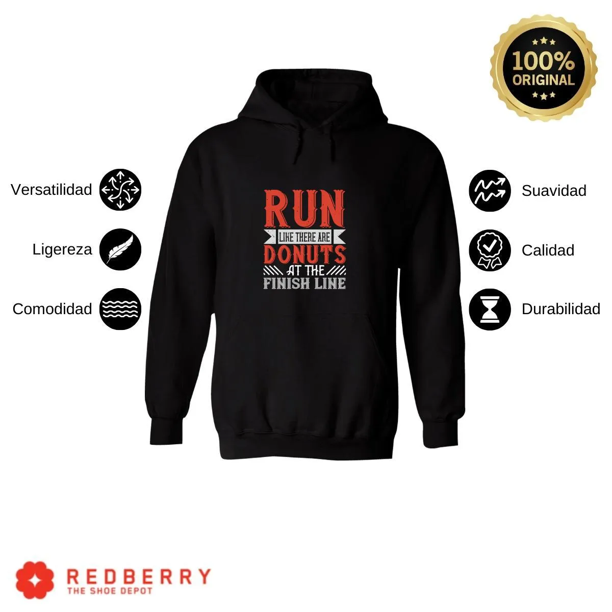 Sudadera Hombre  Hoodie Running Correr Maratón 025