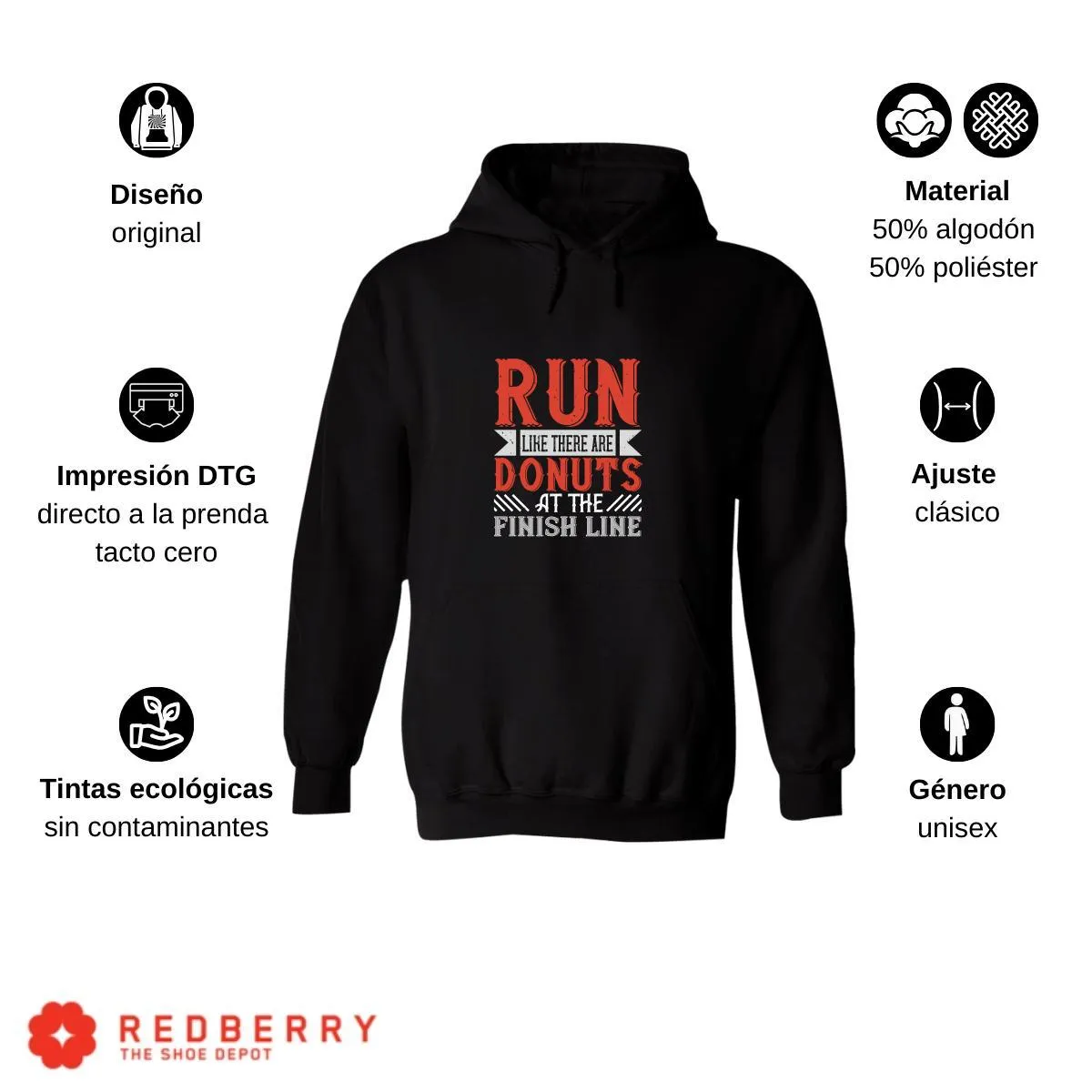 Sudadera Hombre  Hoodie Running Correr Maratón 025