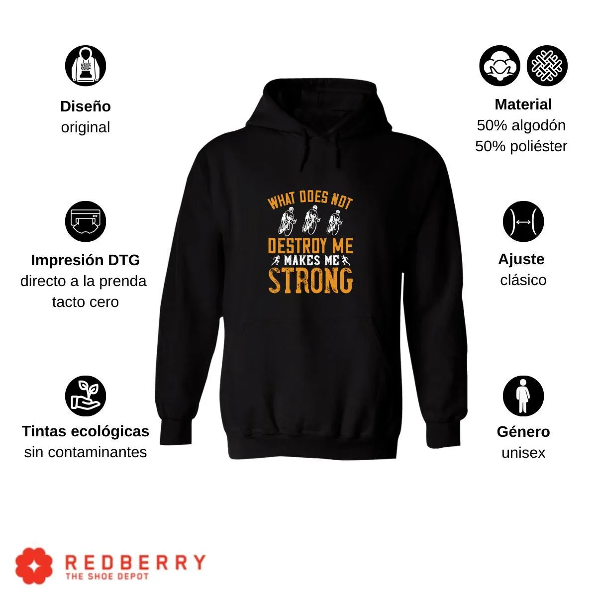 Sudadera Hombre  Hoodie Running Correr Maratón 047