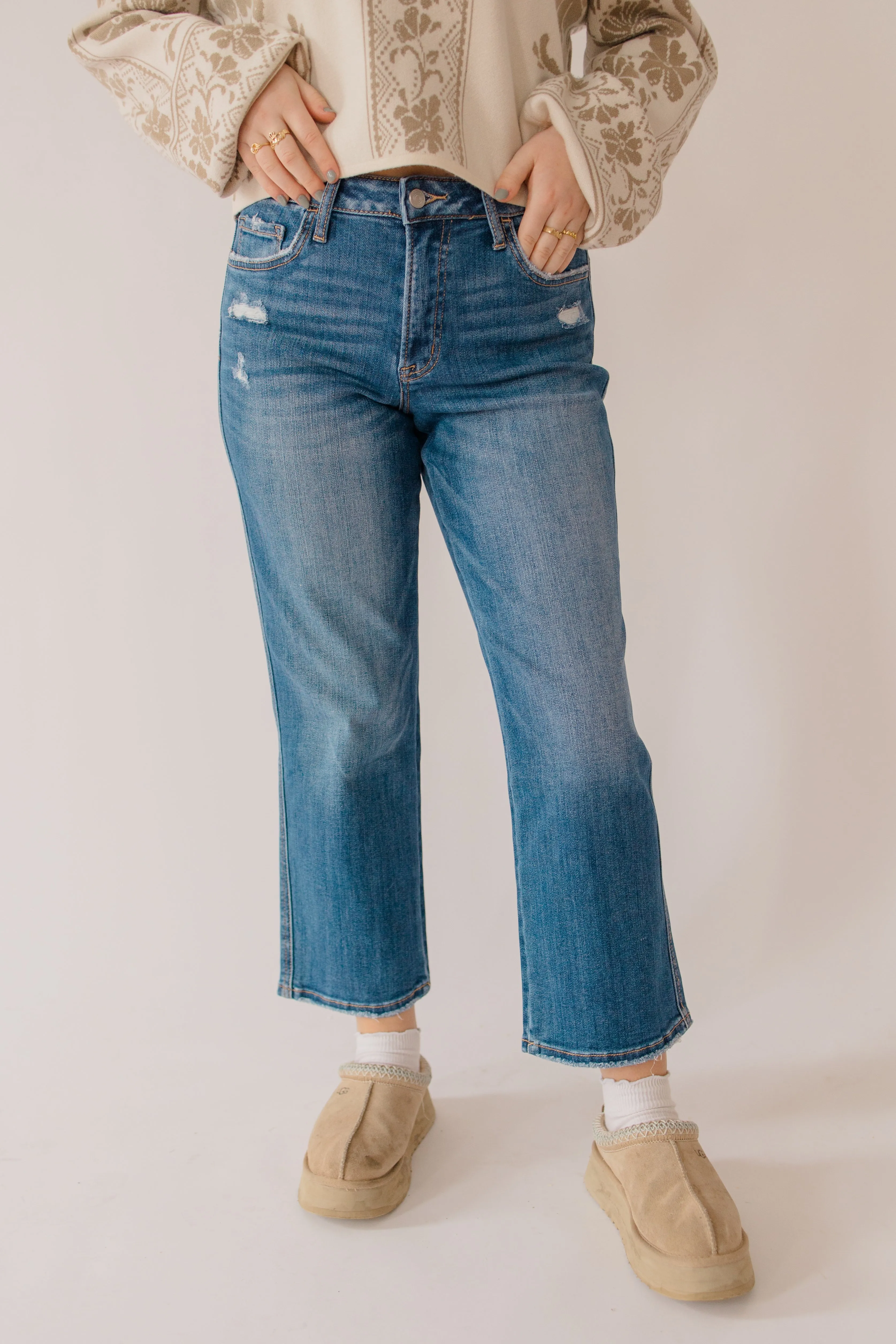Sullivan High Rise Crop Straight Jeans
