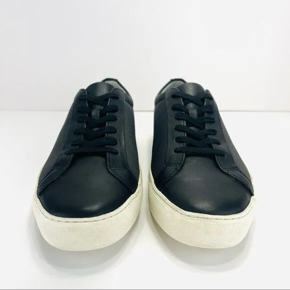 TCG KENNEDY PREMIUM BLACK LEATHER ATHLEISURE COMFORT SNEAKERS