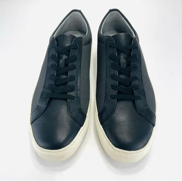 TCG KENNEDY PREMIUM BLACK LEATHER ATHLEISURE COMFORT SNEAKERS