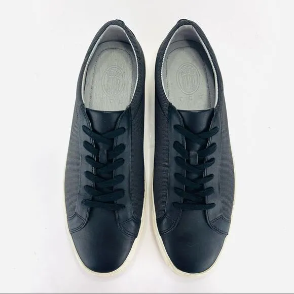 TCG KENNEDY PREMIUM BLACK LEATHER ATHLEISURE COMFORT SNEAKERS