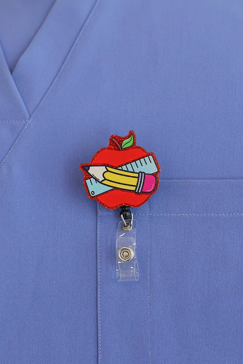 Teacher Apple Pencil Ruler ID Badge
