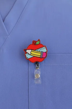 Teacher Apple Pencil Ruler ID Badge