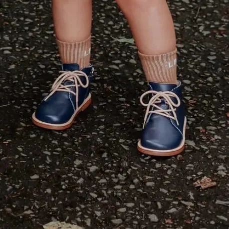 Tiny Toes Nation Girl's Navy Boots Size 4