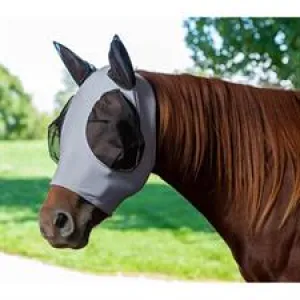 TK37400-50-1-M-Grey Fly Mask Lycra Covered Ear