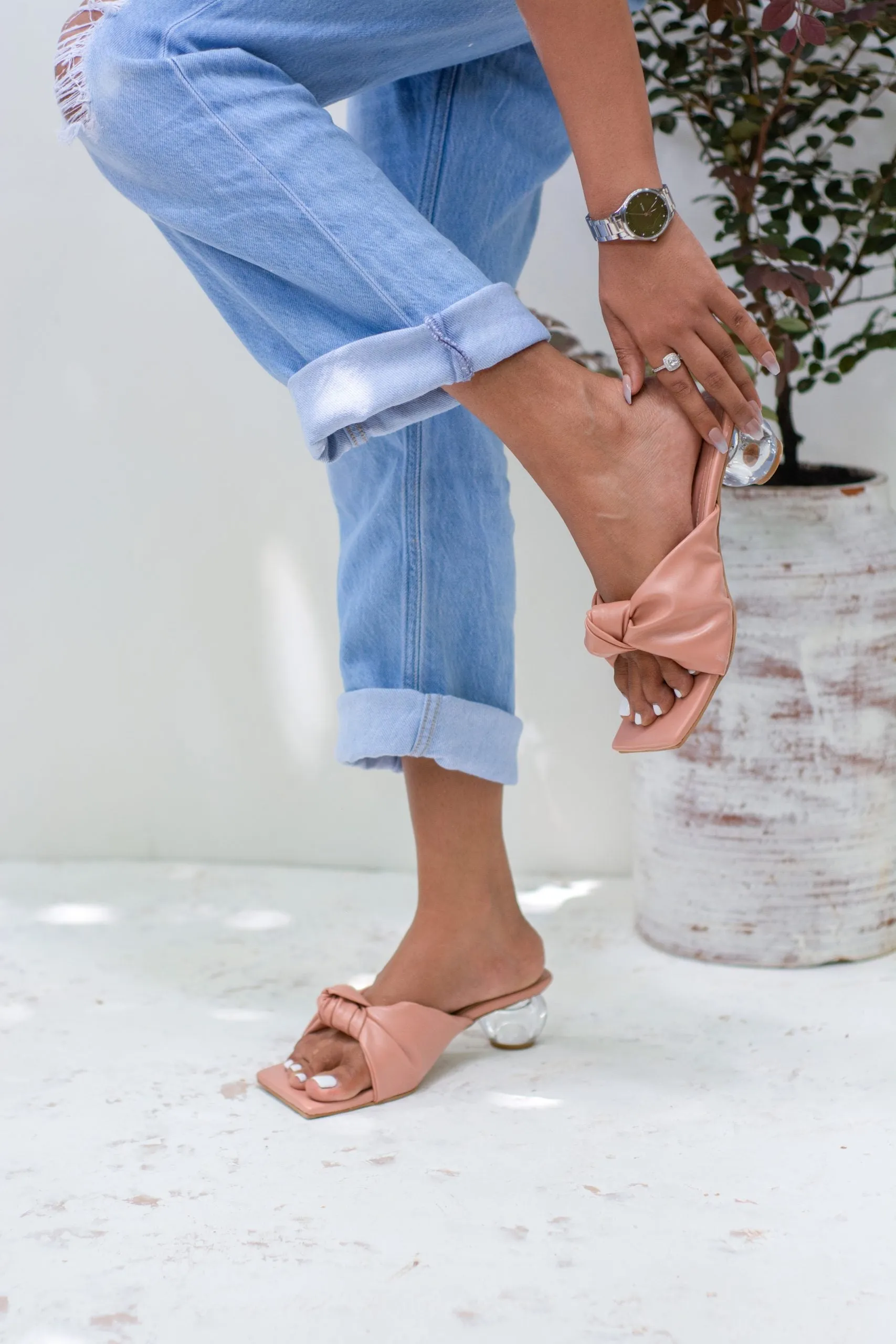 Tory Knotted Mule Heels