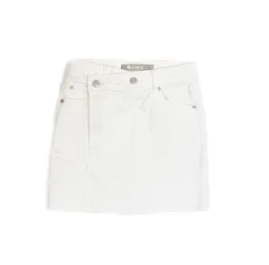 Tractr Girls Overflap White Denim Skirt