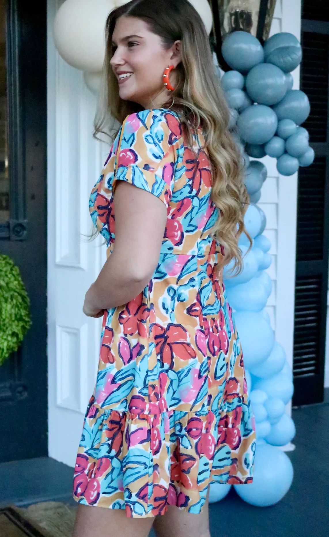 Tropical Bliss V Neck Trimmed Dress