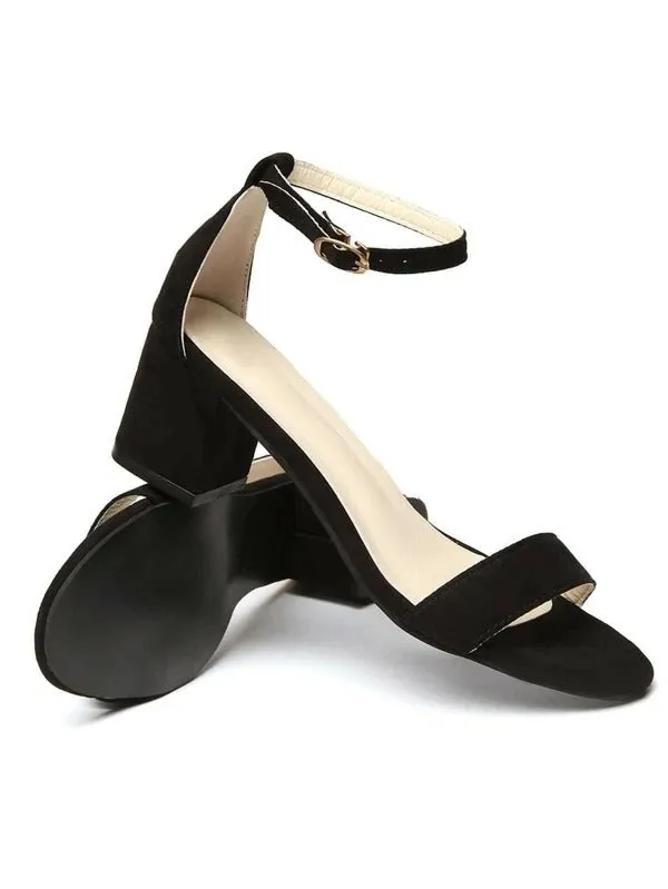 Two Part Chunky Heels  - Black - FD ⚡