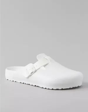 White Leather Pearl Pamper Clogs - Clogs