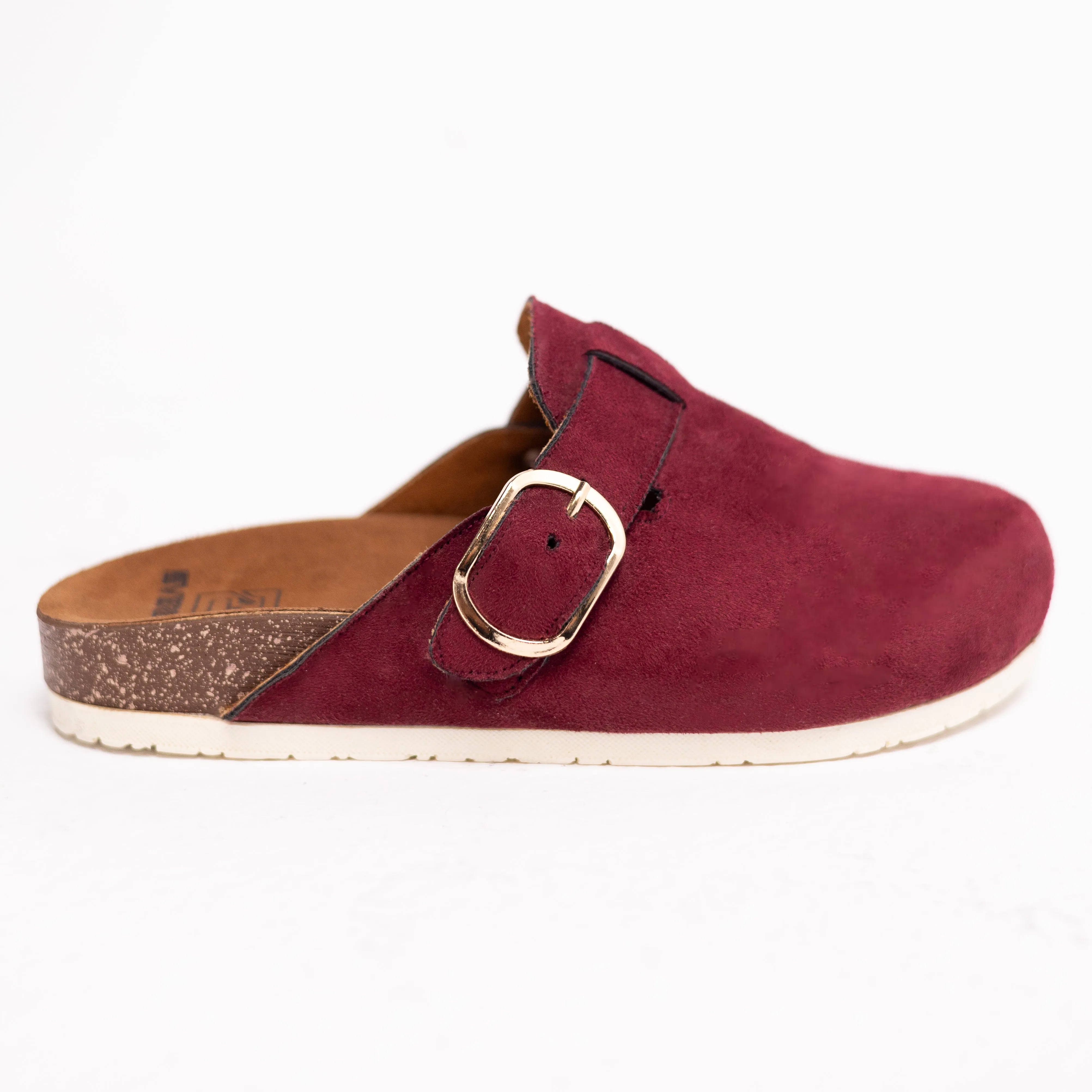 WOMEN'S BURGUNDY VELVET CLOGS