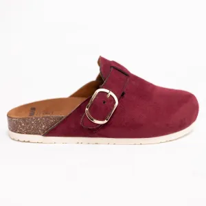 WOMEN'S BURGUNDY VELVET CLOGS
