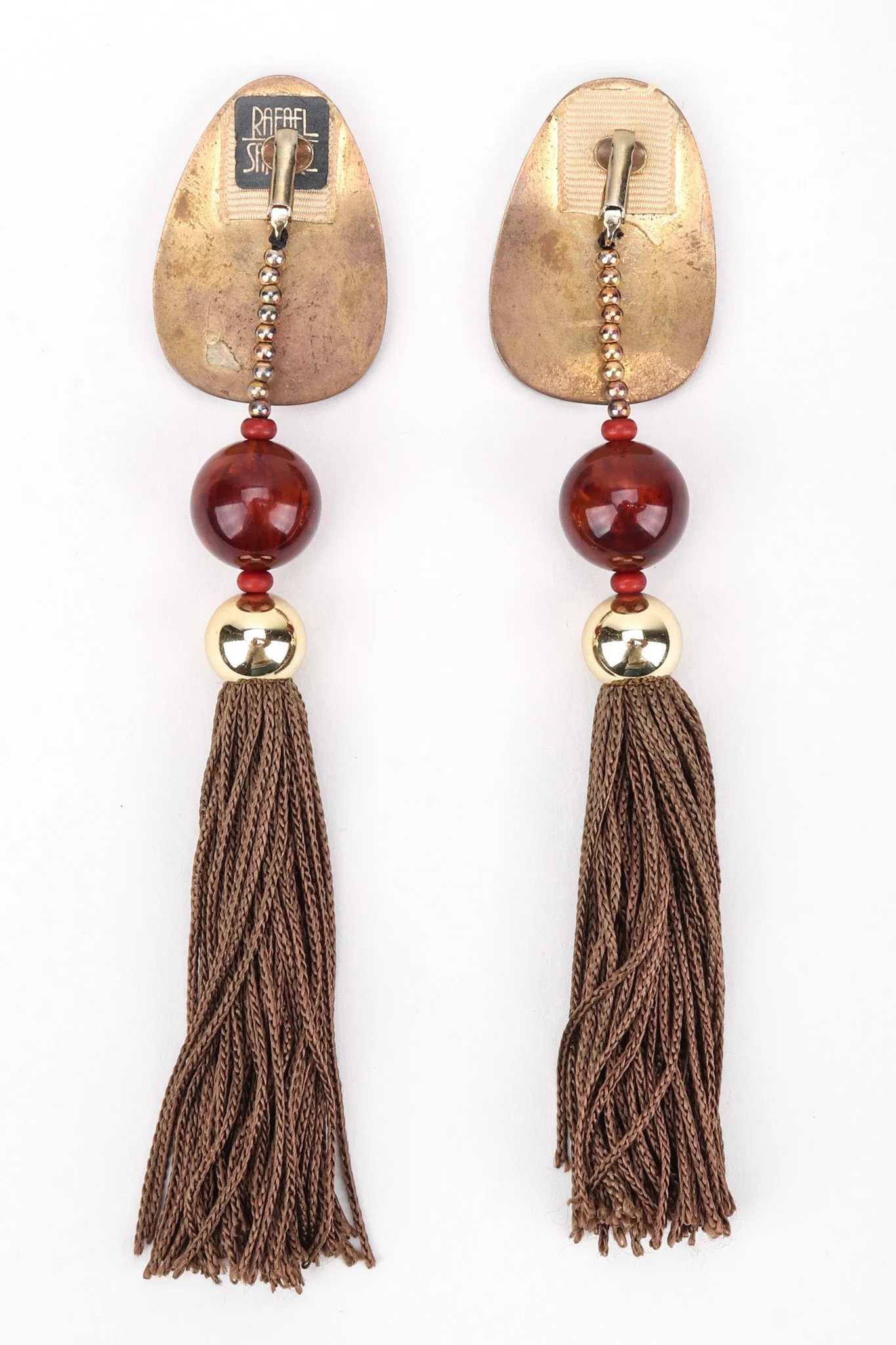 Wooden Tassel Drop Earrings