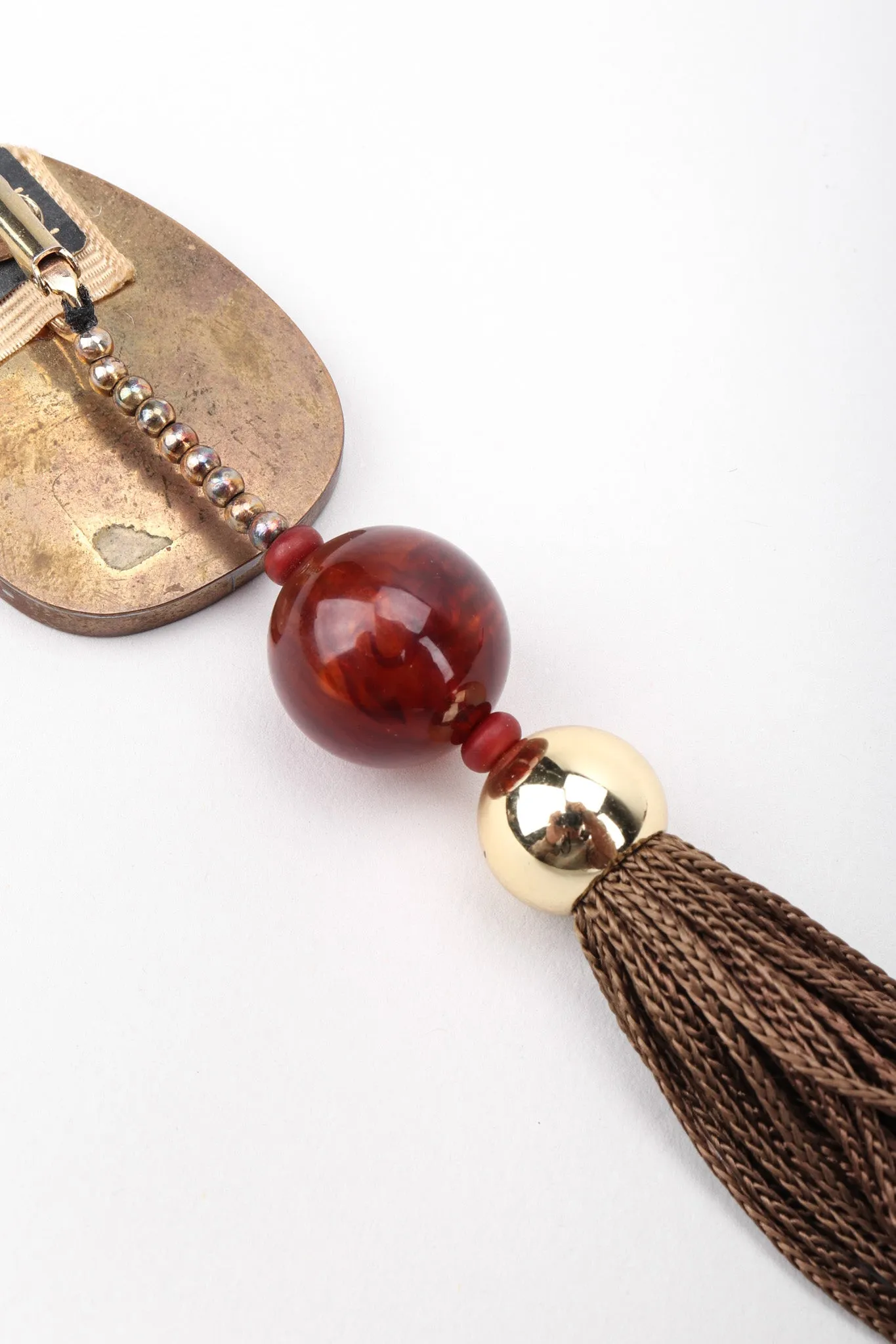 Wooden Tassel Drop Earrings