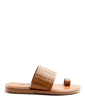 ZATTYS Light Brown Leather Sandals